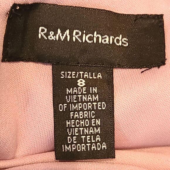 New R&M Richards Women's (8) Rose Embroidered & Sequin Flutter Sleeve Maxi Dress - Picture 10 of 16